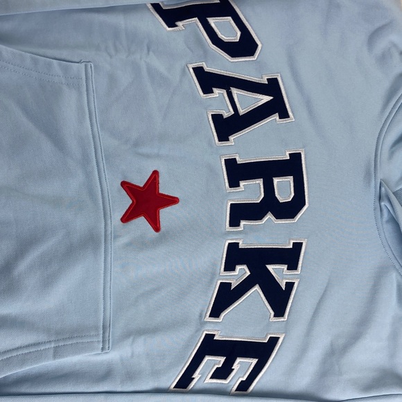 Light Blue Parke Hoodie with Red Star - Picture 3 of 5